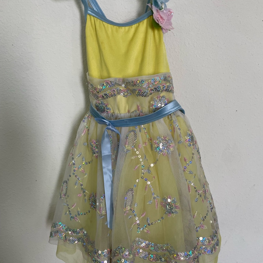 Weissman Yellow and Baby Blue Kids Dance Dress